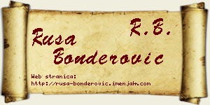 Rusa Bonderović vizit kartica